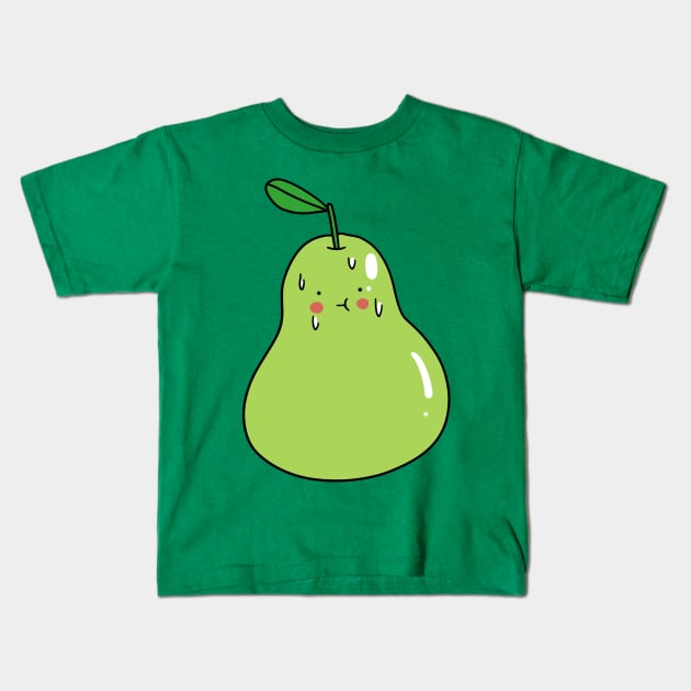 Sweaty Blushing Pear Kids T-Shirt by saradaboru